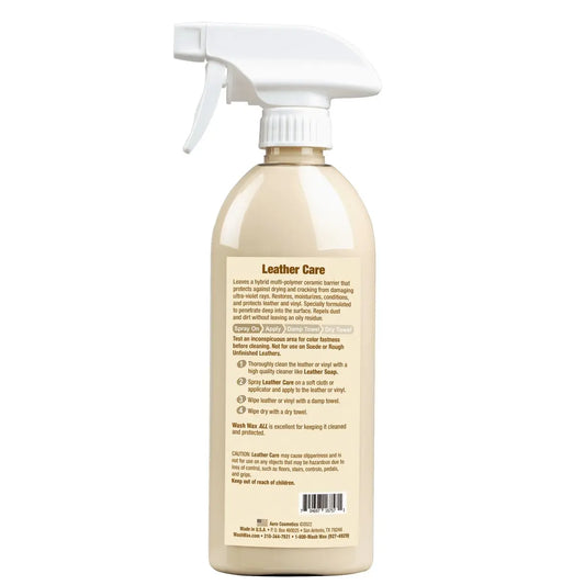 Leather Care 16 Fl. Oz - Restores and Protects Leather & Vinyl Wash Wax ALL