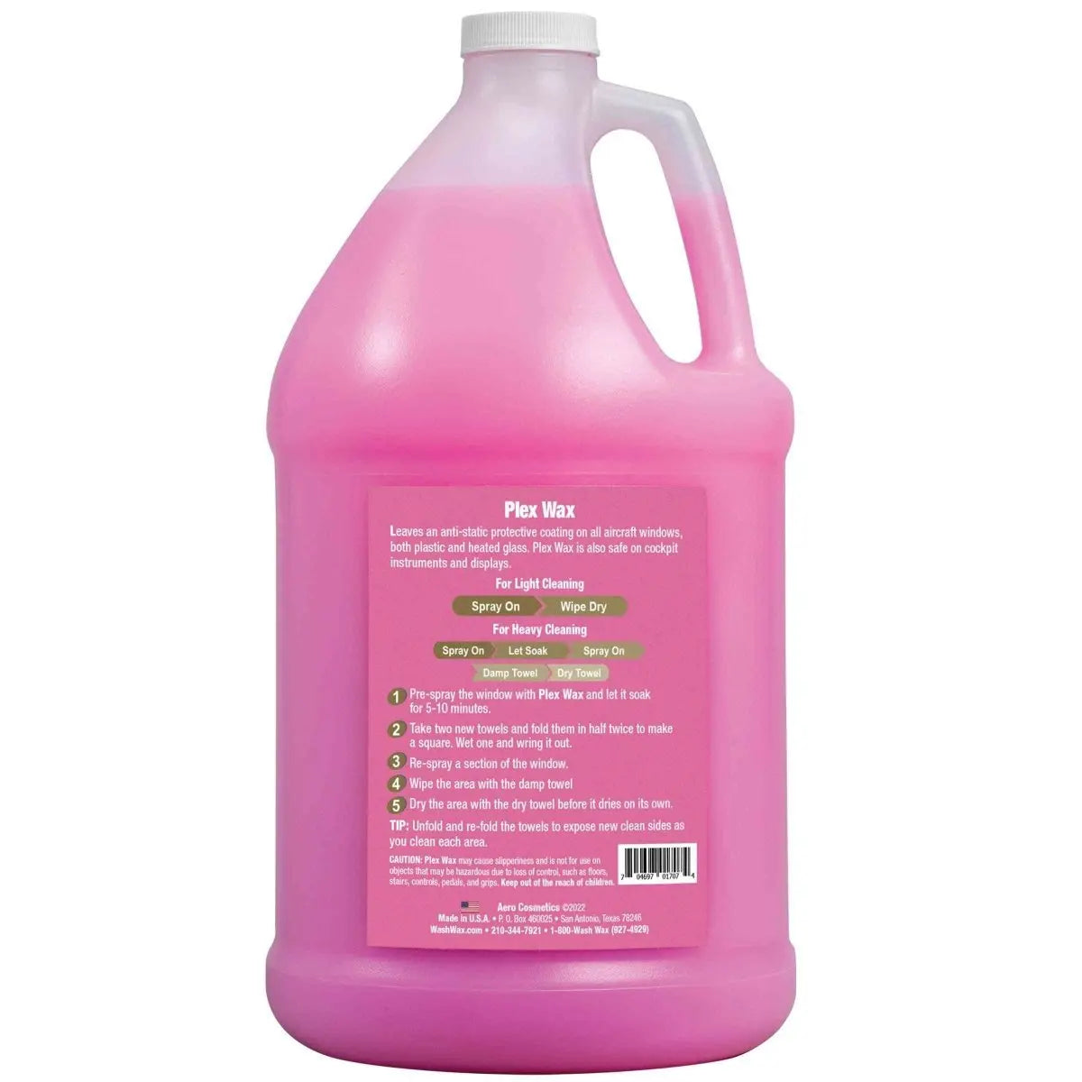 Plex Wax 1 Gallon - Aircraft Window & Instrument Cleaner Wash Wax ALL