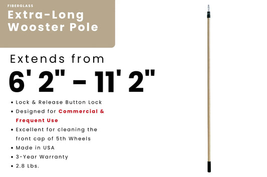 Wooster XL Fiberglass Pole [6' 2" to 11' 2"] Wash Wax ALL