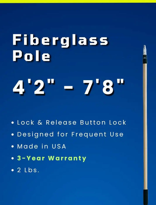 Waterless Mop 15" w/ Wooster Fiberglass Pole Wash Wax ALL