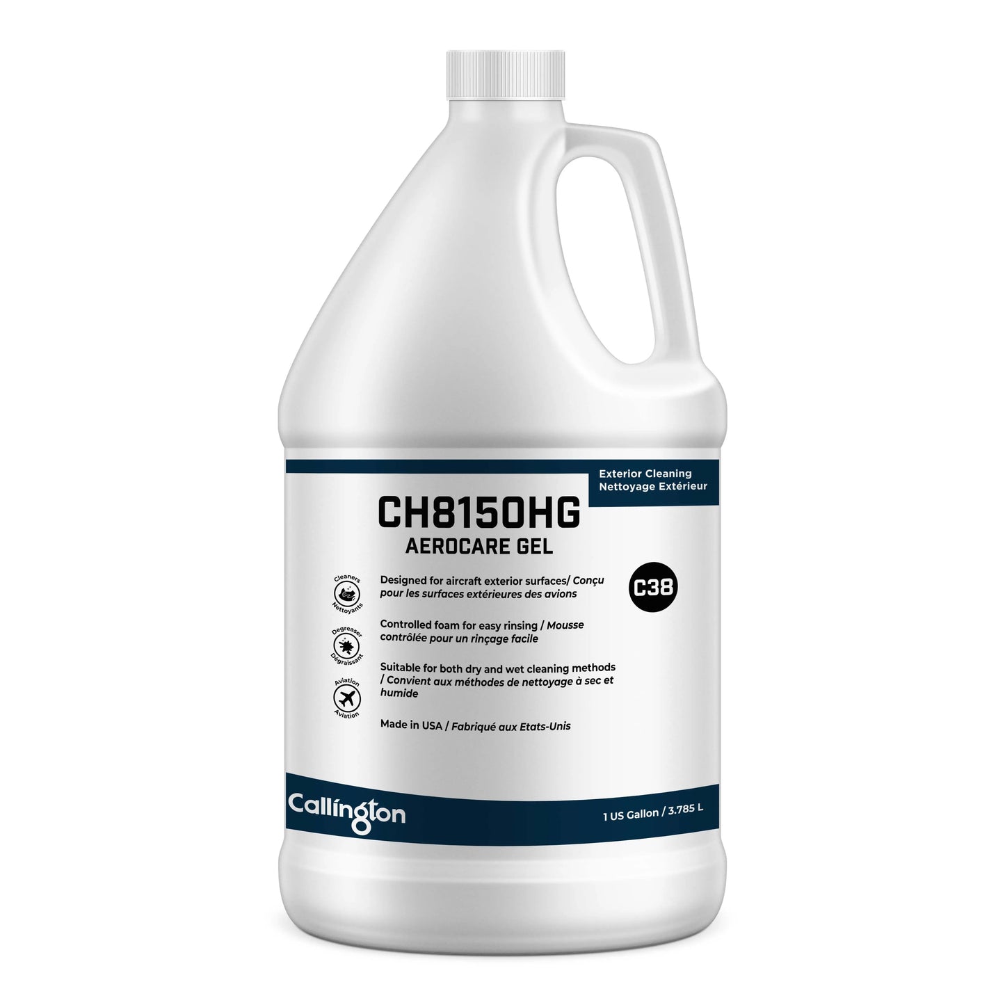 CH8150HG Aerocare Gel - Aircraft Eco-friendly, High-Gloss Cleaning Gel, 1 gal bottle, 4 bottles per case (Sold as a case) Callington