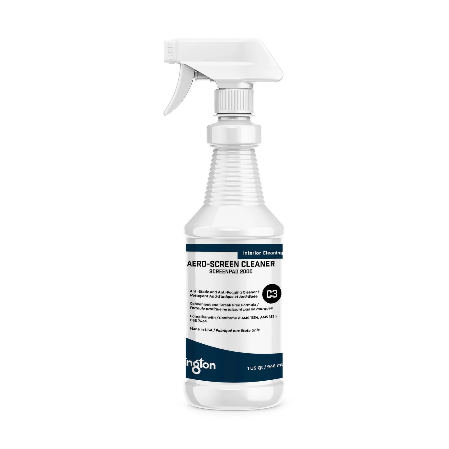 Aero-Screen Cleaner Screenpad 2000 - Convenient & Streak Free Formula, 32 oz bottle, 12 bottles per case (Sold as a case) Callington