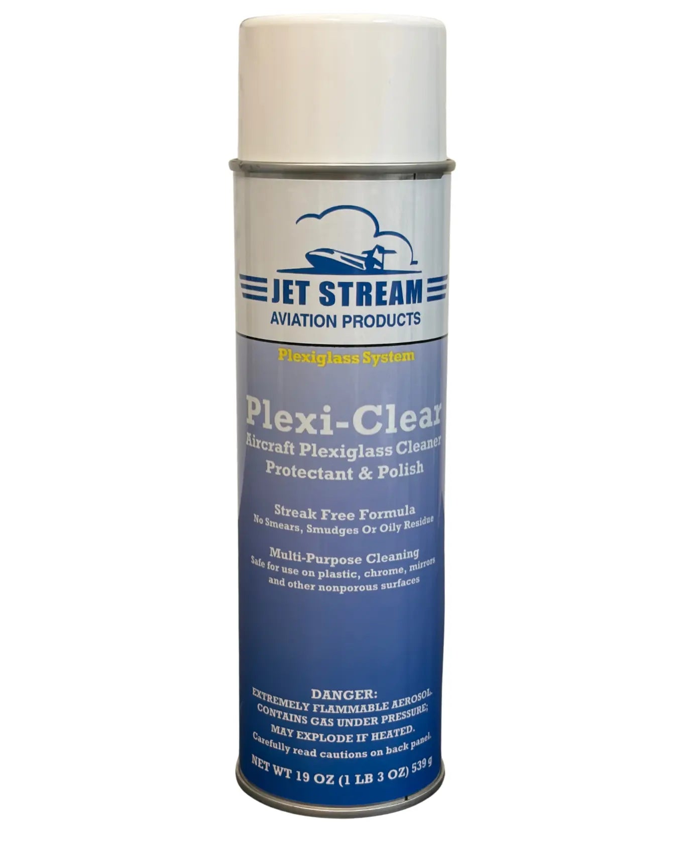 Plexi-Clear Anti-Static Aerosol Glass and Plexiglass Cleaner Jet Stream Aviation Products Inc.