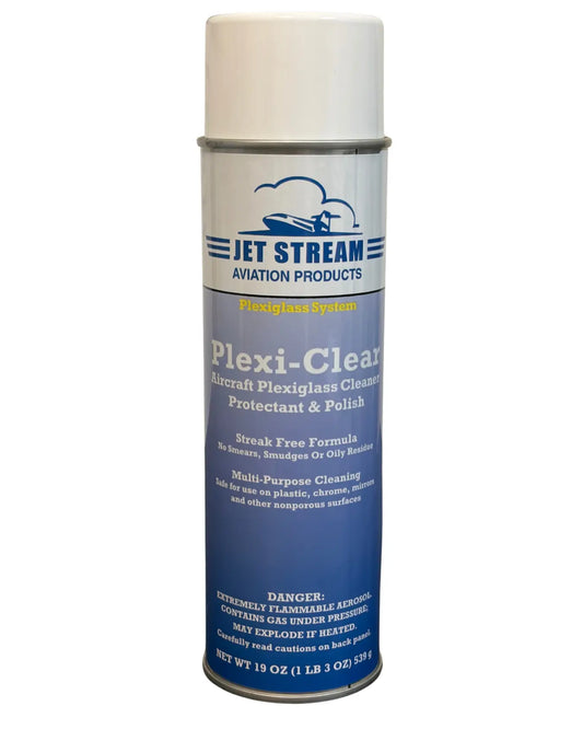 Plexi-Clear Anti-Static Aerosol Glass and Plexiglass Cleaner Jet Stream Aviation Products Inc.