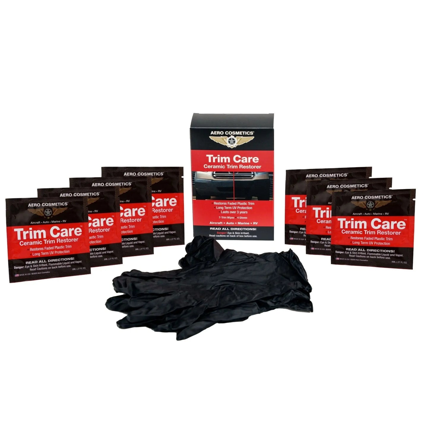 Trim Care Ceramic Restoration Wipes - Faded Plastic Trim Restorer Wash Wax ALL