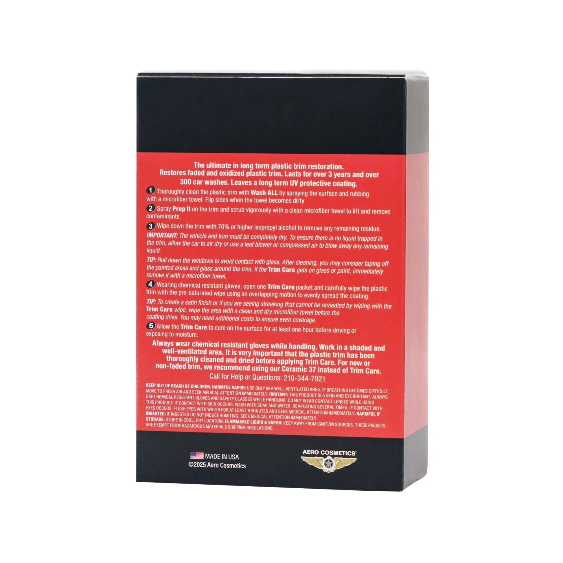 Trim Care Ceramic Restoration Wipes - Faded Plastic Trim Restorer Wash Wax ALL