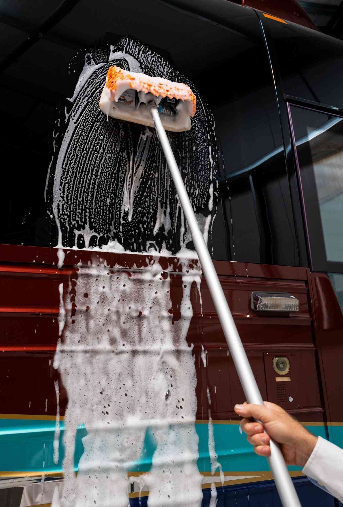 Wet or Waterless Mop Kit 10" w/ Easy Reach Shur-Line Pole for RVs & Aircraft Wash Wax ALL