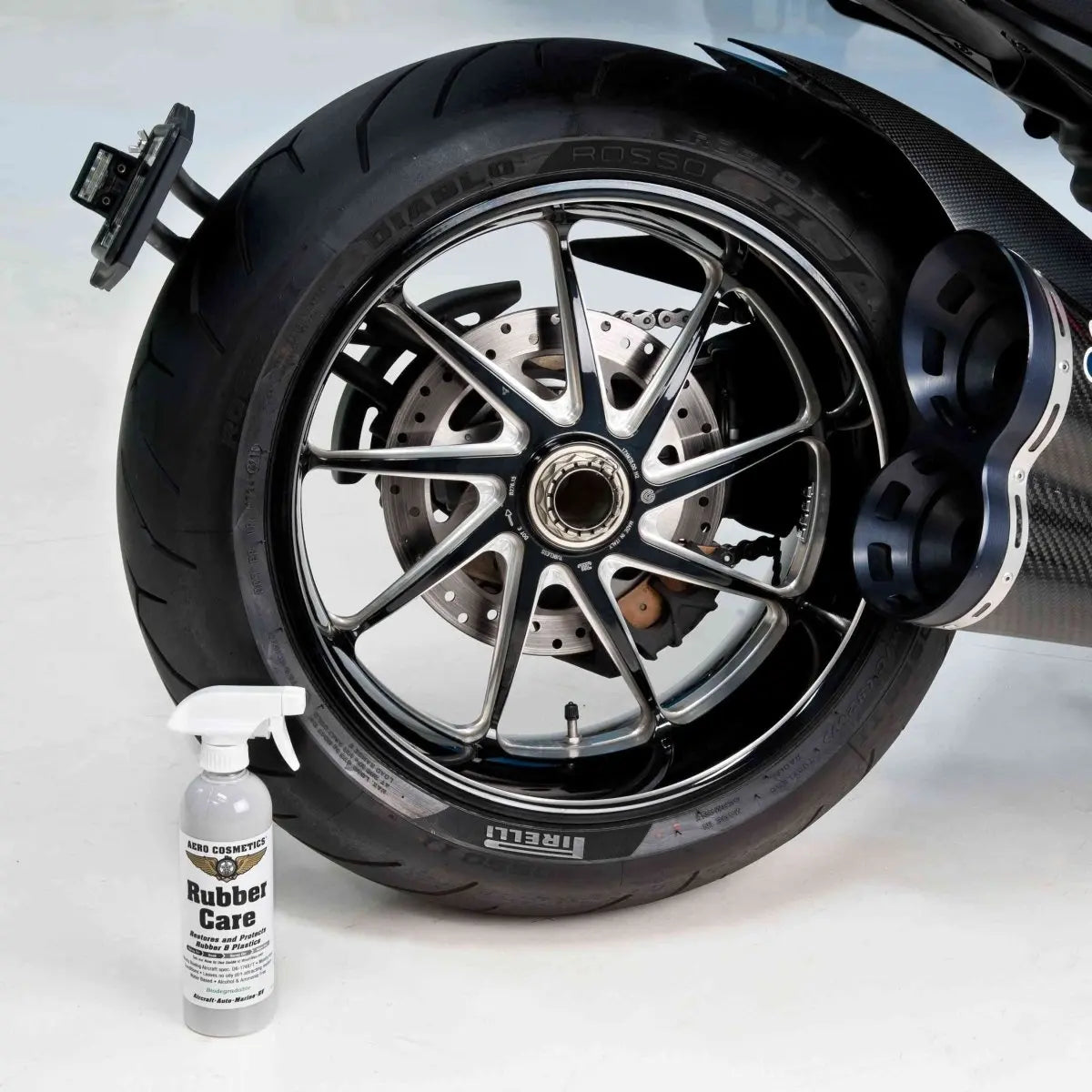 Tire Care Kit - Tire Soap 16oz, Rubber Care 16oz, Tire Brush, Aero Microfiber Towels, and Rubber Care Applicator. Wash Wax ALL