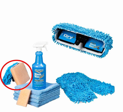 Basic Waterless Mop Kit 15" w/ Easy Reach Shur-Line Pole for RVs & Aircraft Wash Wax ALL