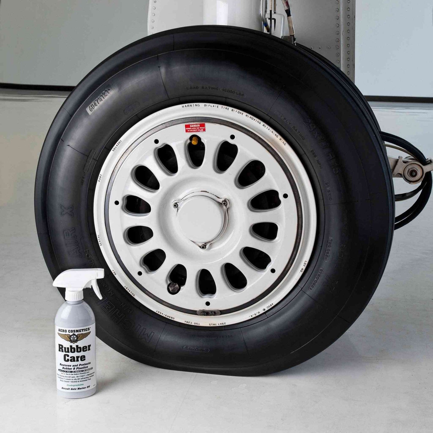 Tire Care Kit - Tire Soap 16oz, Rubber Care 16oz, Tire Brush, Aero Microfiber Towels, and Rubber Care Applicator. Wash Wax ALL