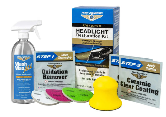 Ceramic Headlight Restoration Kit Wash Wax ALL