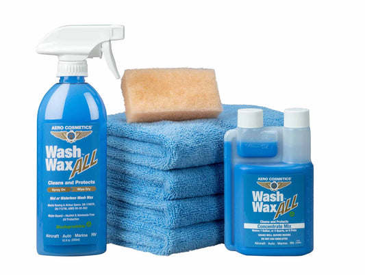 Wash Wax ALL™ 8 Fl. oz [Makes 1 Gallon] Concentrate Kit - Waterless Wash Cleaner and Protectant Wash Wax ALL