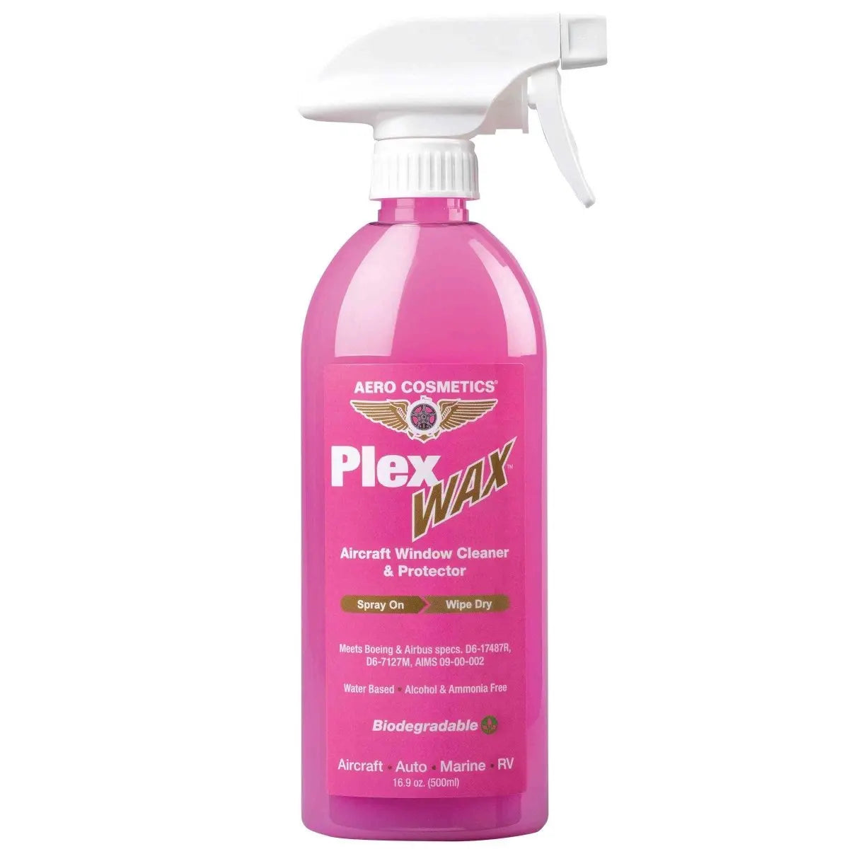 Plex Wax 16 Fl. oz - Aircraft Window & Instrument Cleaner Wash Wax ALL