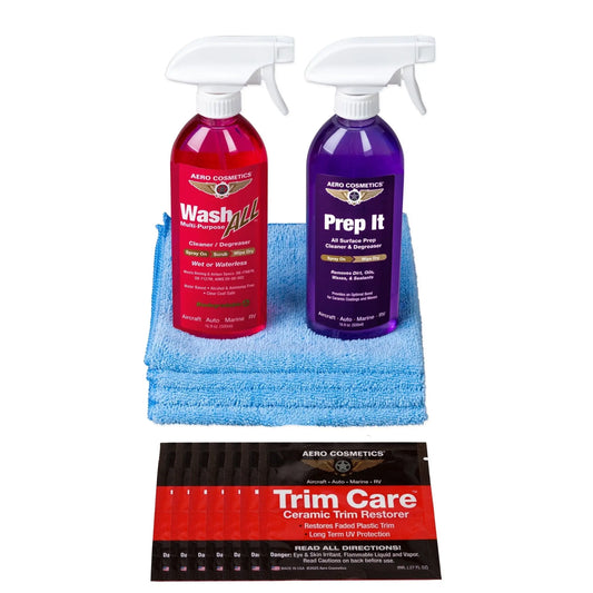 Trim Care Ceramic Restoration Wipes Kit - Faded Plastic Trim Restorer Wash Wax ALL