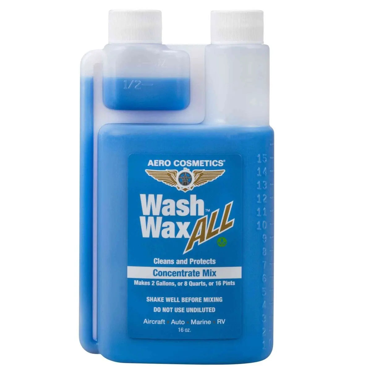 Wash Wax ALL™ 16 Fl. oz [Makes 2 Gallons] Concentrate - Waterless Wash Cleaner and Protectant Wash Wax ALL