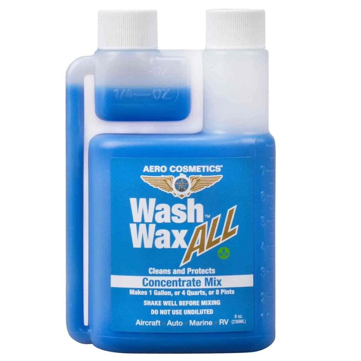 Wash Wax ALL™ 8 Fl. oz [Makes 1 Gallon] Concentrate - Waterless Wash Cleaner and Protectant Wash Wax ALL