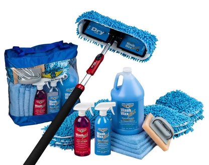 Waterless Mop Kit 15" w/ Easy Reach Shur-Line Pole for RVs & Aircraft Wash Wax ALL