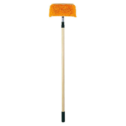 Wet or Waterless Mop 10" w/ Wooster Fiberglass Pole Wash Wax ALL