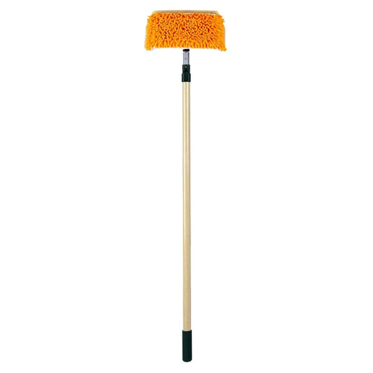 Wet or Waterless Mop 10" w/ Wooster Fiberglass Pole Wash Wax ALL
